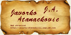 Javorko Atanacković vizit kartica
